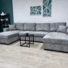 U-kujuline diivan "Cascada NEW", voodifunktsiooniga + 2 pesukasti