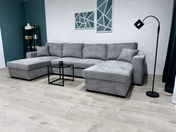 U-kujuline diivan "Cascada NEW", voodifunktsiooniga + 2 pesukasti