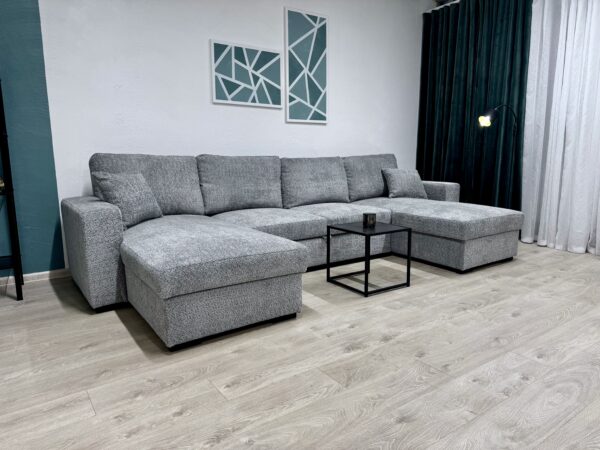 U-kujuline diivan "Cascada NEW", voodifunktsiooniga + 2 pesukasti