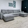 U-kujuline diivan "Cascada NEW", voodifunktsiooniga + 2 pesukasti