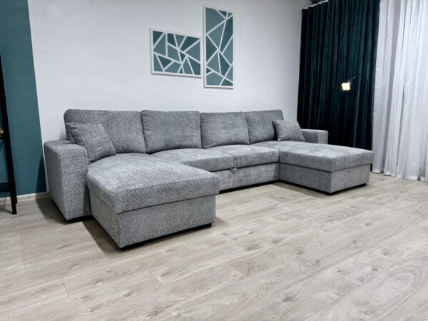 U-kujuline diivan "Cascada NEW", voodifunktsiooniga + 2 pesukasti