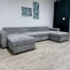 U-kujuline diivan "Cascada NEW", voodifunktsiooniga + 2 pesukasti