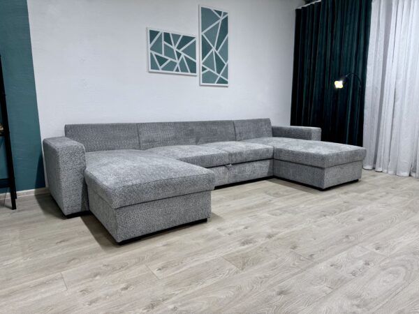 U-kujuline diivan "Cascada NEW", voodifunktsiooniga + 2 pesukasti