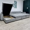 U-kujuline diivan "Cascada NEW", voodifunktsiooniga + 2 pesukasti