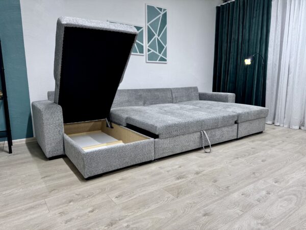 U-kujuline diivan "Cascada NEW", voodifunktsiooniga + 2 pesukasti