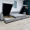 U-kujuline diivan "Cascada NEW", voodifunktsiooniga + 2 pesukasti