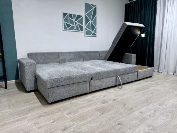 U-kujuline diivan "Cascada NEW", voodifunktsiooniga + 2 pesukasti